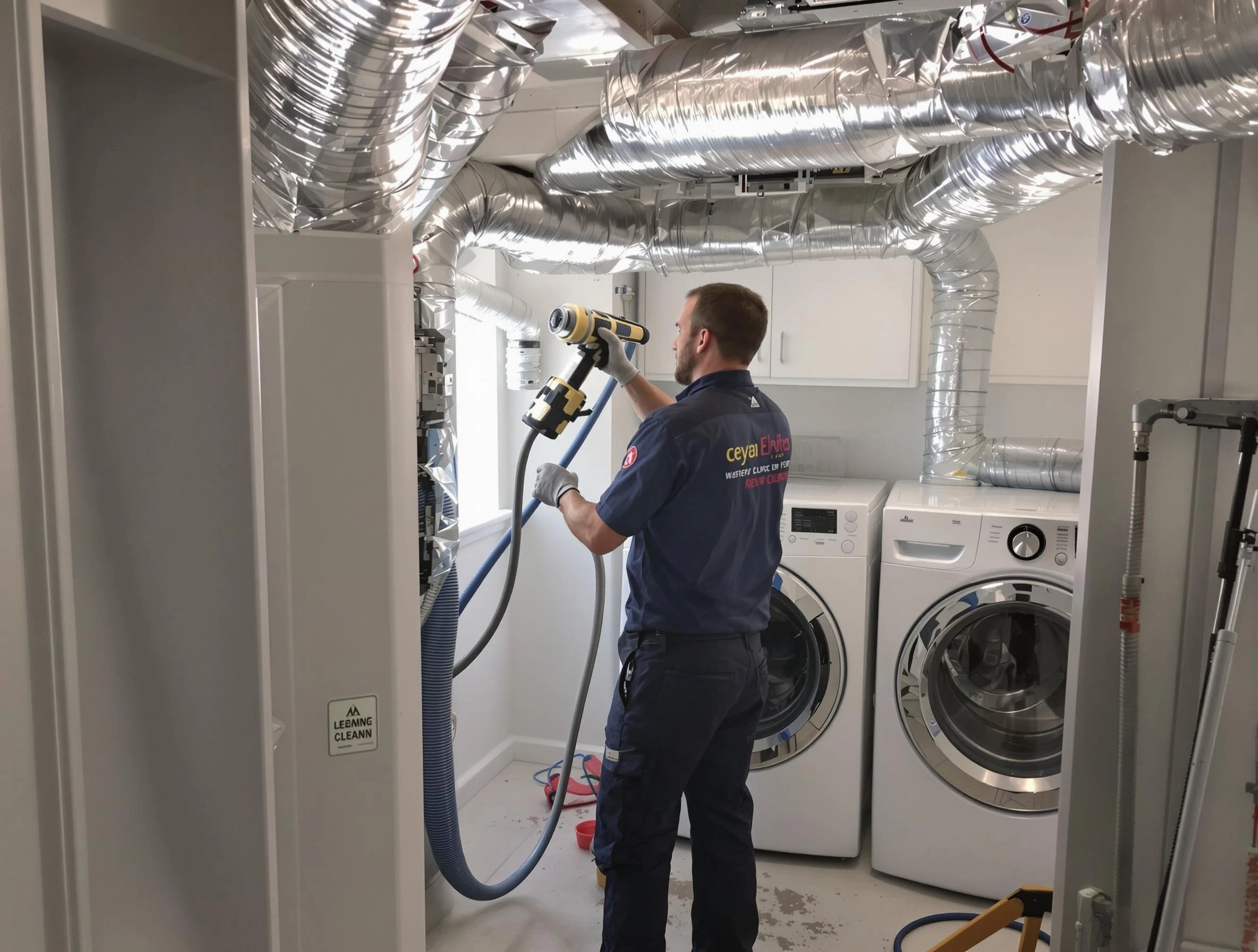 Hampton Dryer Vent Cleaning specialist using advanced equipment for thorough duct cleaning in Hampton
